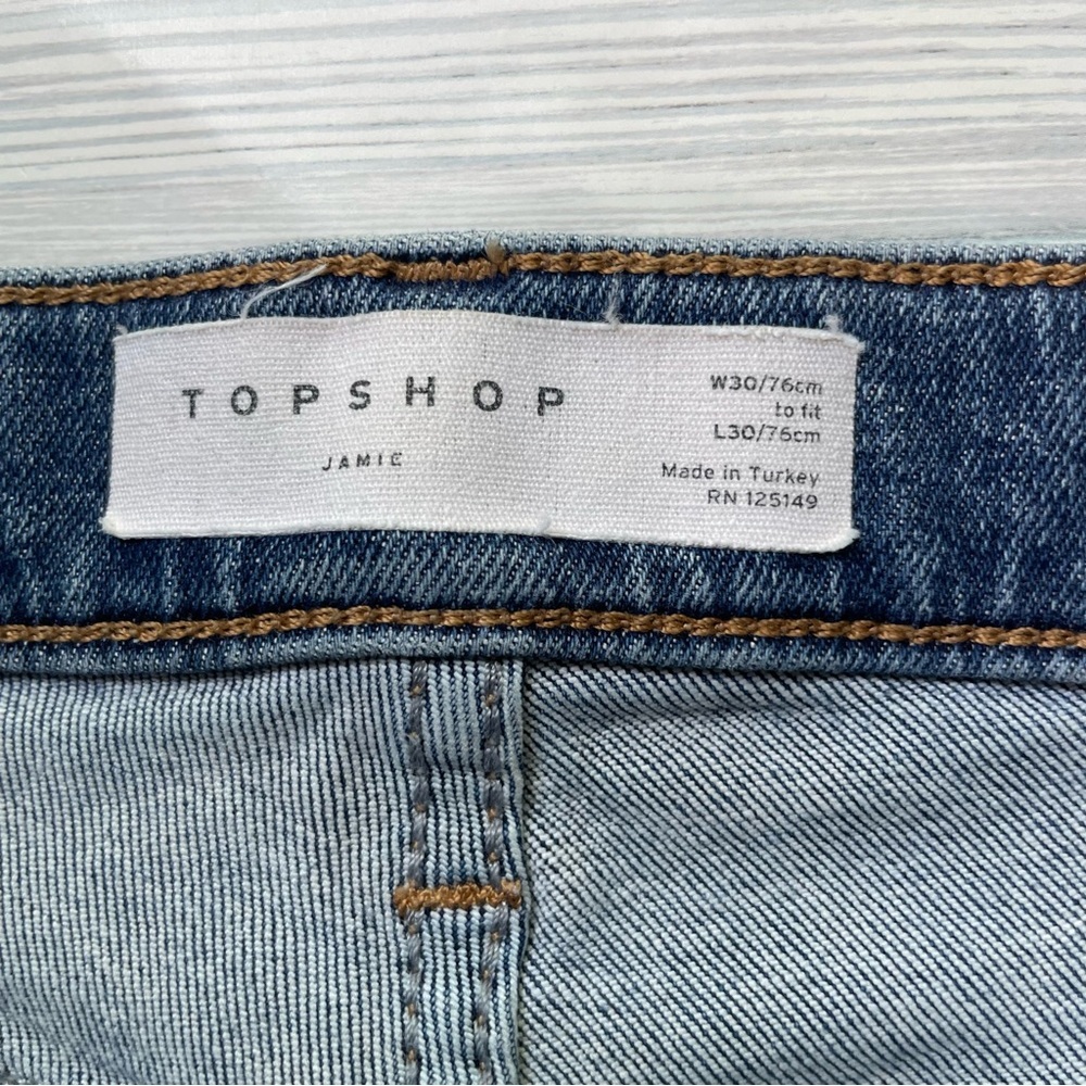 Topshop Jamie Classic Blue Distressed Women skinny Jeans size 30 - Picture 7 of 7